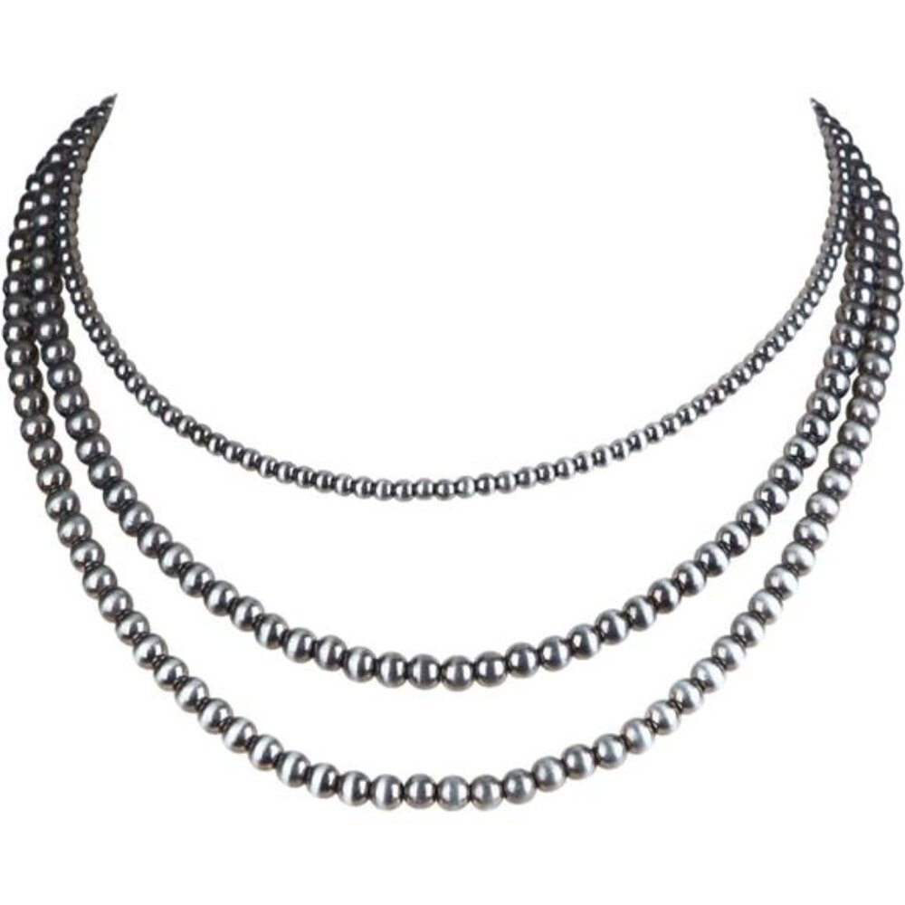 Western Navajo Pearl Necklace Set Layered Boho Turquoise Cowgirl Jewelry Women